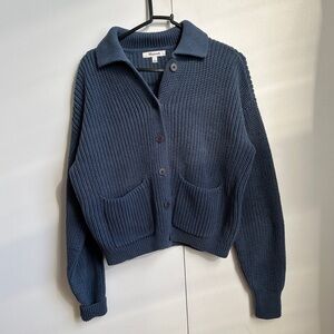 Madewell dusty blue cotton fisherman style cardigan small